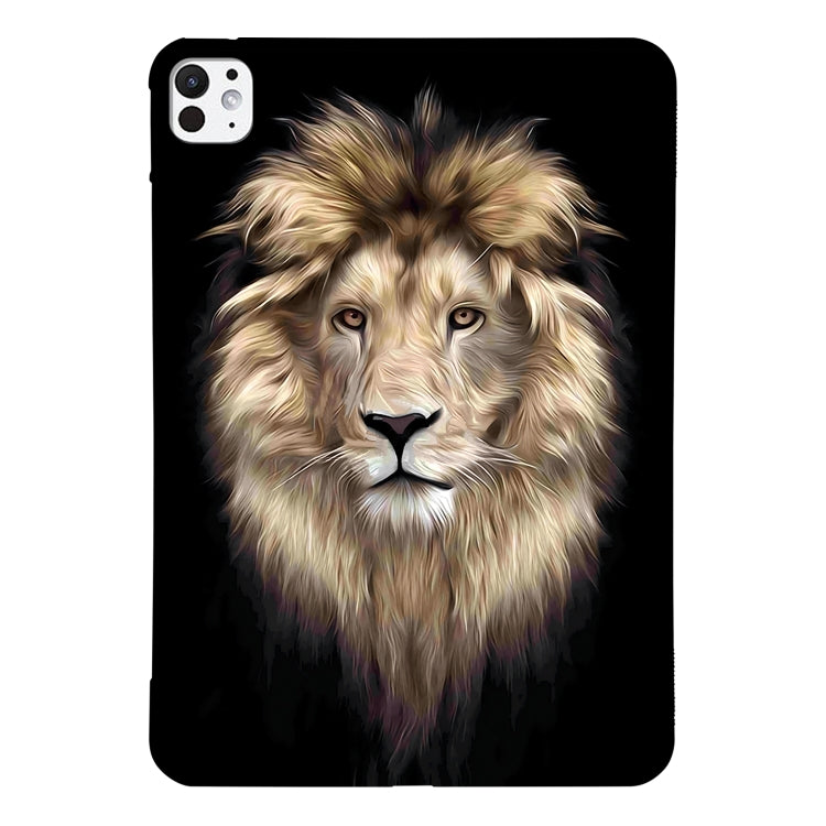 For iPad Pro 11 2024 Color Painting Pattern Smart Tablet TPU Case(Lion) - iPad Pro 11 2024 Cases by buy2fix | Online Shopping UK | buy2fix