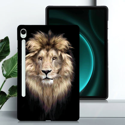 For Samsung Galaxy Tab S9 / S9 FE Color Painting Pattern Smart Tablet TPU Case(Lion) - Galaxy Tab S9 Cases by buy2fix | Online Shopping UK | buy2fix