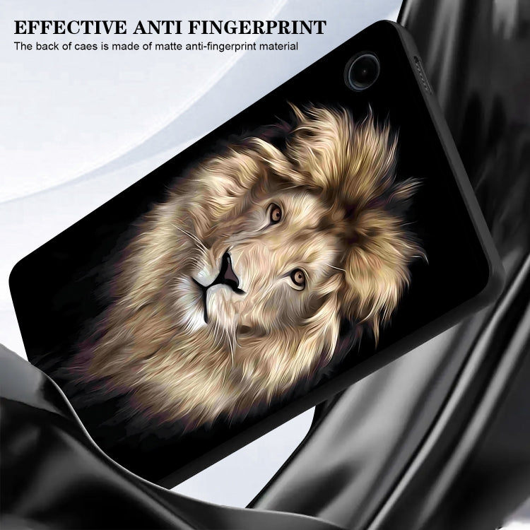 For Samsung Galaxy Tab S9 / S9 FE Color Painting Pattern Smart Tablet TPU Case(Lion) - Galaxy Tab S9 Cases by buy2fix | Online Shopping UK | buy2fix