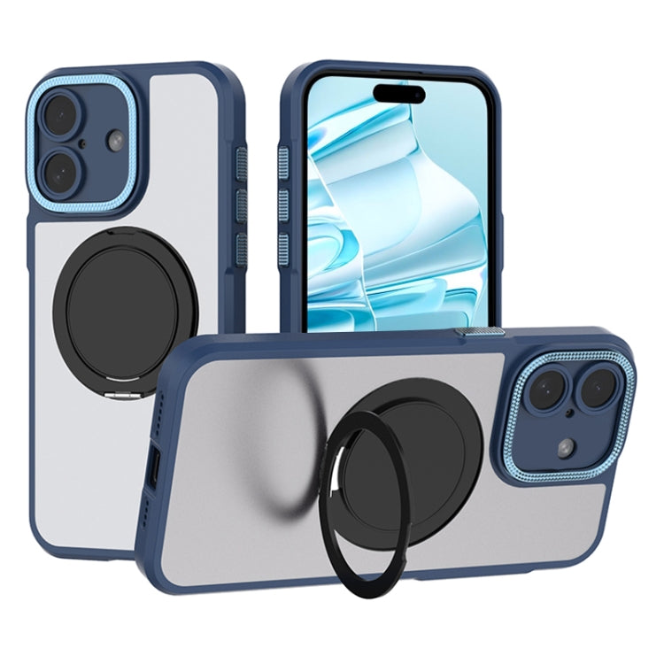 For iPhone 16 Plus Bodyguard Rotating Bracket MagSafe Phone Case(Blue) - iPhone 16 Plus Cases by buy2fix | Online Shopping UK | buy2fix