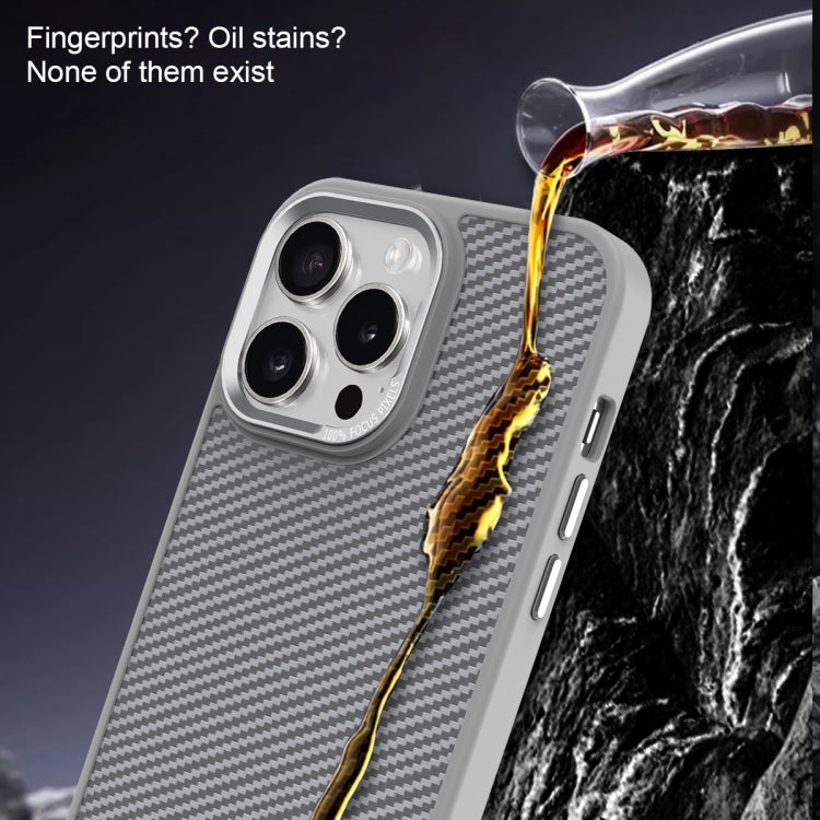 For iPhone 12 Pro Carbon Fiber Texture MagSafe Magnetic Shockproof Phone Case(Grey) - iPhone 12 / 12 Pro Cases by buy2fix | Online Shopping UK | buy2fix