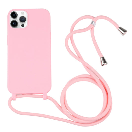 For iPhone 16 Pro Max Candy Colors TPU Protective Phone Case with Lanyard(Pink) - iPhone 16 Pro Max Cases by buy2fix | Online Shopping UK | buy2fix