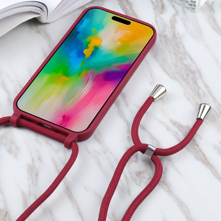 For iPhone 16 Pro Max Candy Colors TPU Protective Phone Case with Lanyard(Red) - iPhone 16 Pro Max Cases by buy2fix | Online Shopping UK | buy2fix