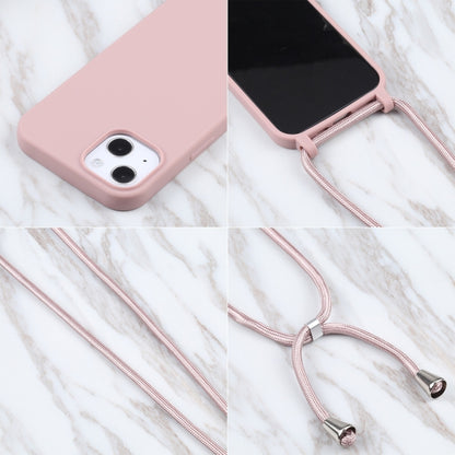 For iPhone 16 Candy Colors TPU Protective Phone Case with Lanyard(Rose Gold) - iPhone 16 Cases by buy2fix | Online Shopping UK | buy2fix