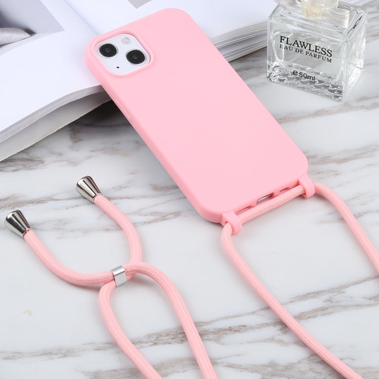 For iPhone 16 Candy Colors TPU Protective Phone Case with Lanyard(Pink) - iPhone 16 Cases by buy2fix | Online Shopping UK | buy2fix