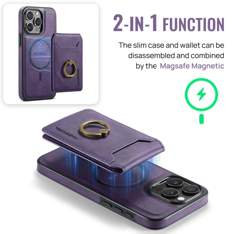 For iPhone 13 DG.MING K1 MagSafe Detachable Wallet RFID Back Cover Phone Case(Purple) - iPhone 13 Cases by DG.MING | Online Shopping UK | buy2fix