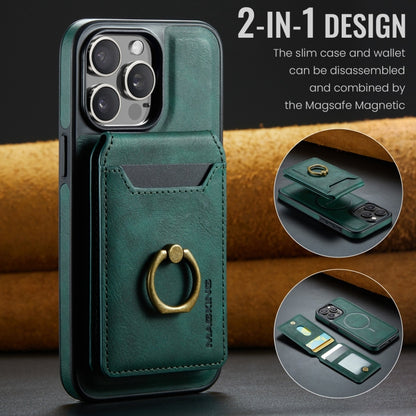 For iPhone 13 DG.MING K1 MagSafe Detachable Wallet RFID Back Cover Phone Case(Green) - iPhone 13 Cases by DG.MING | Online Shopping UK | buy2fix