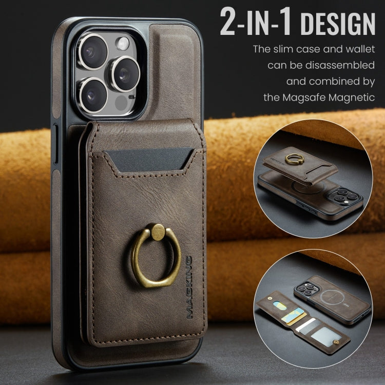 For iPhone 12 DG.MING K1 MagSafe Detachable Wallet RFID Back Cover Phone Case(Coffee) - iPhone 12 / 12 Pro Cases by DG.MING | Online Shopping UK | buy2fix