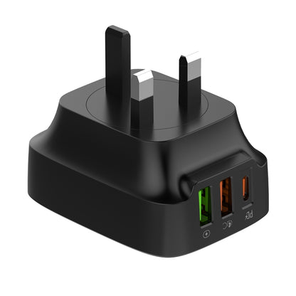 LDNIO Q334 32W Type-C + Dual USB Port Charger with 1m USB-C / Type-C Data Cable, Plug Type:UK Plug(Black) - USB Charger by LDNIO | Online Shopping UK | buy2fix