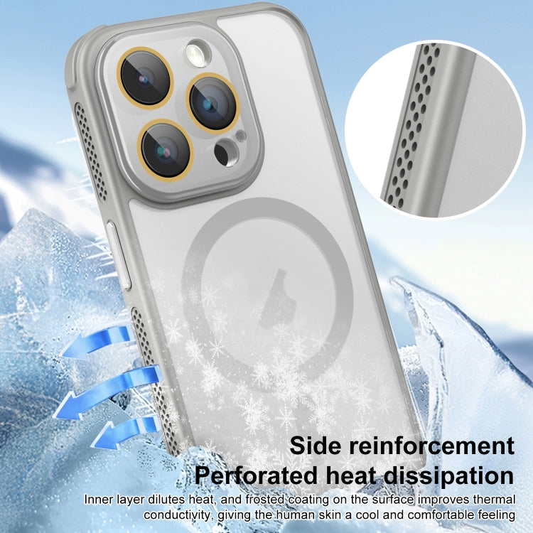 For iPhone 12 Pro Max Side Cooling Skin Feel Frosted MagSafe Magnetic Phone Case(Grey) - iPhone 12 Pro Max Cases by buy2fix | Online Shopping UK | buy2fix