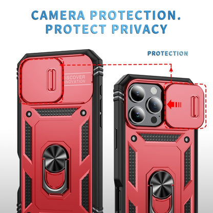 For iPhone 16 Pro Max Sliding Camshield TPU + PC Phone Case with Holder(Red+Black) - iPhone 16 Pro Max Cases by buy2fix | Online Shopping UK | buy2fix