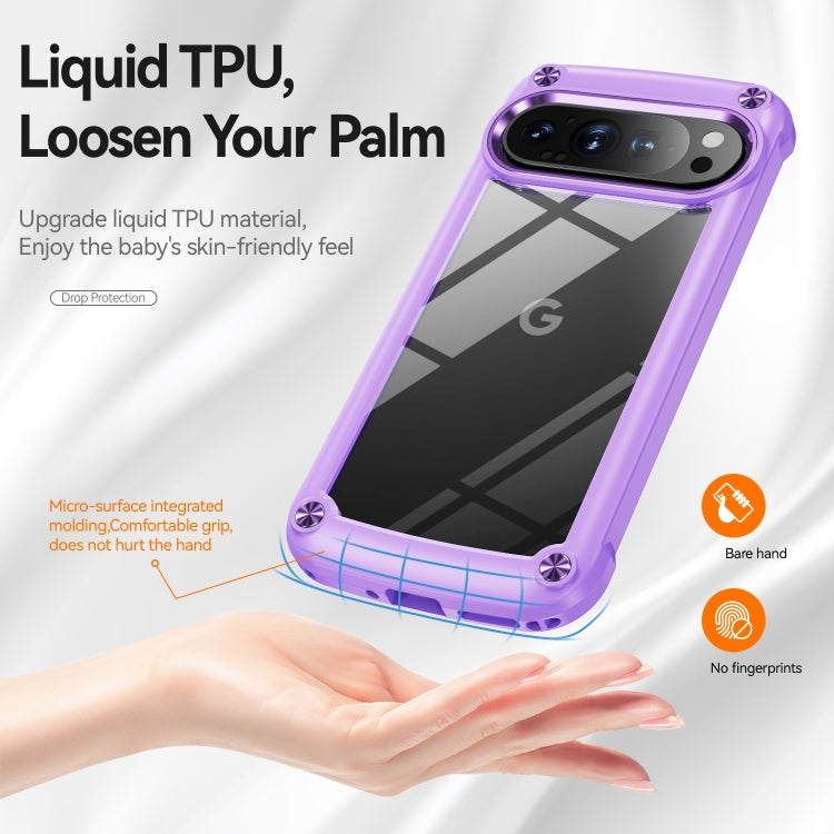 For Google Pixel 9 Pro XL TPU + PC Lens Protection Phone Case(Purple) - Google Cases by buy2fix | Online Shopping UK | buy2fix