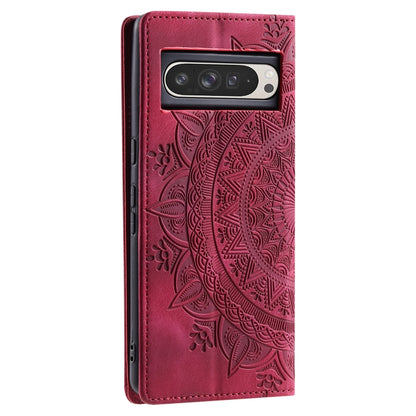 For Google Pixel 9 Pro XL Totem Embossed Magnetic Leather Phone Case(Red) - Google Cases by buy2fix | Online Shopping UK | buy2fix