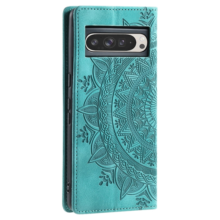 For Google Pixel 9 Pro XL Totem Embossed Magnetic Leather Phone Case(Green) - Google Cases by buy2fix | Online Shopping UK | buy2fix