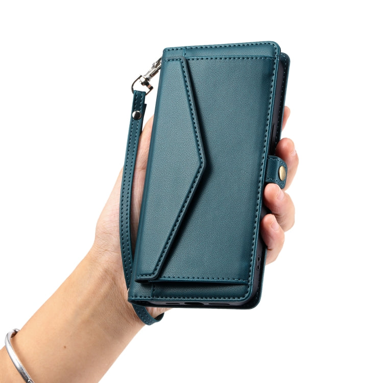 For Google Pixel 9 Pro XL Wallet Multi-card Slot Leather Phone Case with Lanyard(Green) - Google Cases by buy2fix | Online Shopping UK | buy2fix