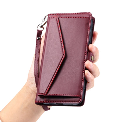 For Google Pixel 9 / 9 Pro Wallet Multi-card Slot Leather Phone Case with Lanyard(Wine Red) - Google Cases by buy2fix | Online Shopping UK | buy2fix