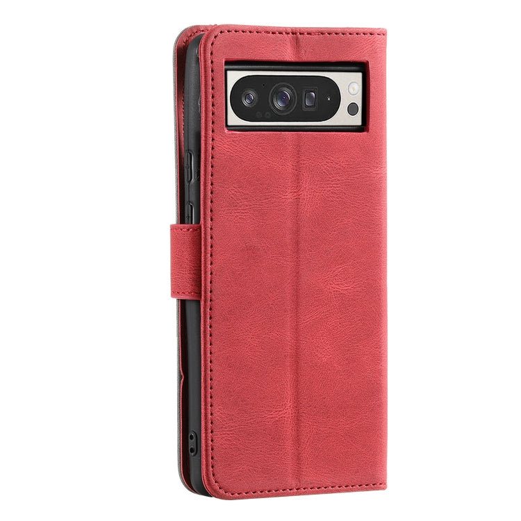 For Google Pixel 9 Pro XL Nail Skin Feel Stitching Calf Texture Leather Phone Case(Red) - Google Cases by buy2fix | Online Shopping UK | buy2fix