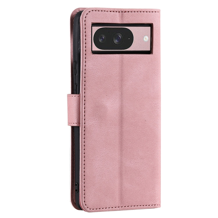 For Google Pixel 9 / 9 Pro Nail Skin Feel Stitching Calf Texture Leather Phone Case(Rose Gold) - Google Cases by buy2fix | Online Shopping UK | buy2fix