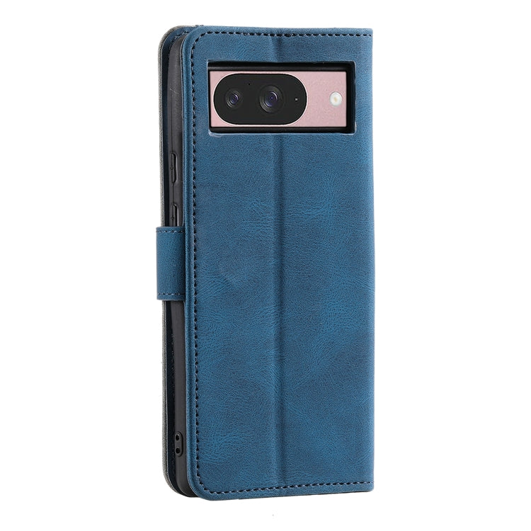 For Google Pixel 9 / 9 Pro Nail Skin Feel Stitching Calf Texture Leather Phone Case(Blue) - Google Cases by buy2fix | Online Shopping UK | buy2fix