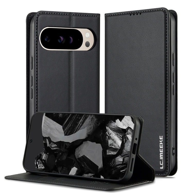 For Google Pixel 9 Pro XL LC.IMEEKE L1 Series Frosted Fine Texture PU Phone Case(Black) - Google Cases by LC.IMEEKE | Online Shopping UK | buy2fix