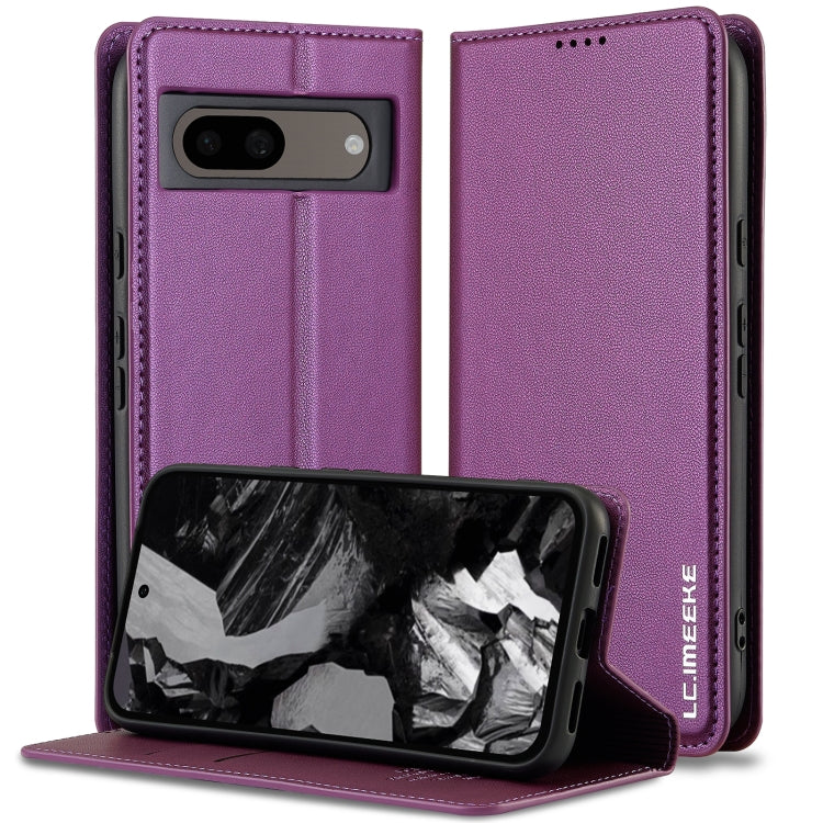 For Google Pixel 8 Pro LC.IMEEKE L1 Series Frosted Fine Texture PU Phone Case(Purple) - Google Cases by LC.IMEEKE | Online Shopping UK | buy2fix