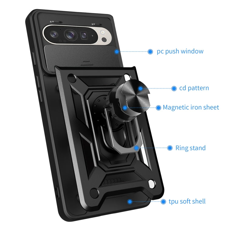 For Google Pixel 9 / 9 Pro Sliding Camera Cover Design TPU+PC Phone Case(Blue) - Google Cases by buy2fix | Online Shopping UK | buy2fix