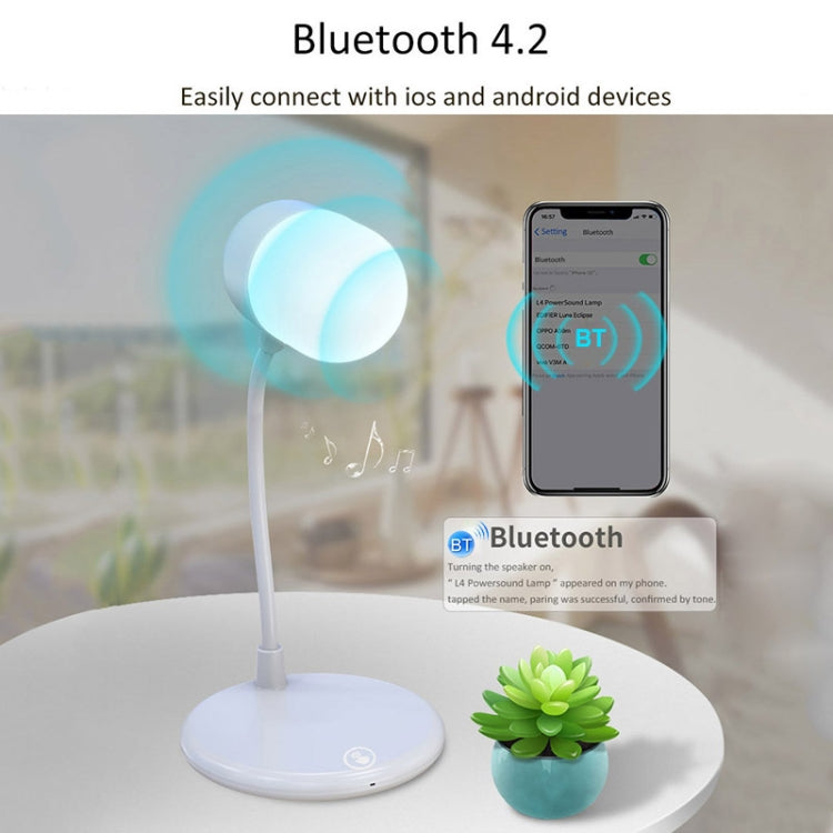 L4 Multifunctional Wireless Charging LED Desk Lamp with Bluetooth 5.0 Speaker(Pink) - Desk Lamps by buy2fix | Online Shopping UK | buy2fix