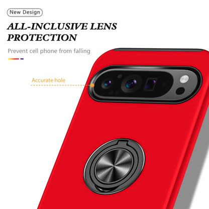 For Google Pixel 9 Pro PC Hybrid TPU Magnetic Ring Holder Phone Case(Red) - Google Cases by buy2fix | Online Shopping UK | buy2fix