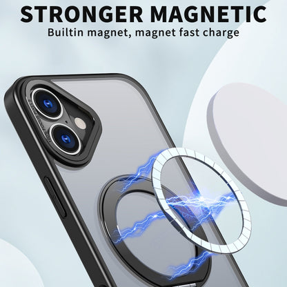 For iPhone 16 Plus Wing Series MagSafe Magnetic Ring Holder Phone Case(Black) - iPhone 16 Plus Cases by buy2fix | Online Shopping UK | buy2fix