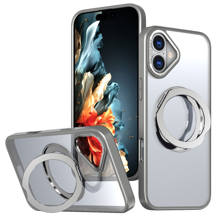 For iPhone 16 Plus Wing Series MagSafe Magnetic Ring Holder Phone Case(Titanium Gray) - iPhone 16 Plus Cases by buy2fix | Online Shopping UK | buy2fix