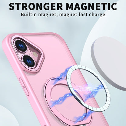 For iPhone 16 Plus Wing Series MagSafe Magnetic Ring Holder Phone Case(Pink) - iPhone 16 Plus Cases by buy2fix | Online Shopping UK | buy2fix