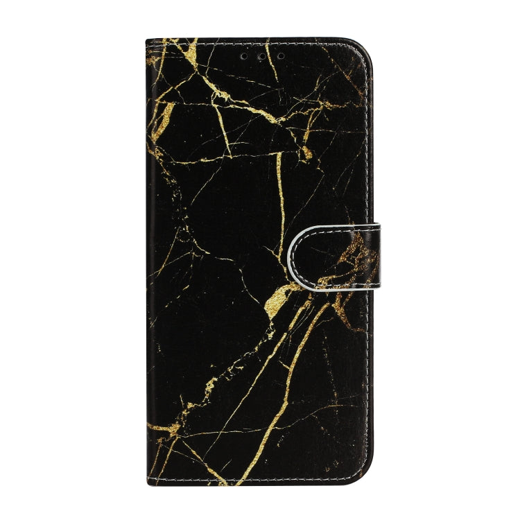 For iPhone 16 Pro Max Colored Drawing Marble Pattern Leather Phone Case(Black Gold Marble) - iPhone 16 Pro Max Cases by buy2fix | Online Shopping UK | buy2fix