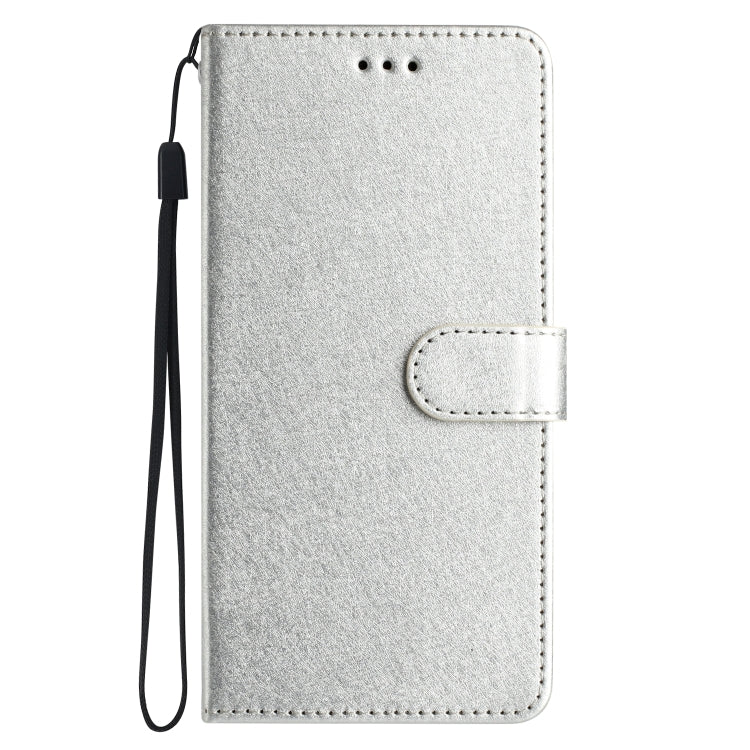 For iPhone 16 Silk Texture Horizontal Flip Leather Phone Case(Silver) - iPhone 16 Cases by buy2fix | Online Shopping UK | buy2fix