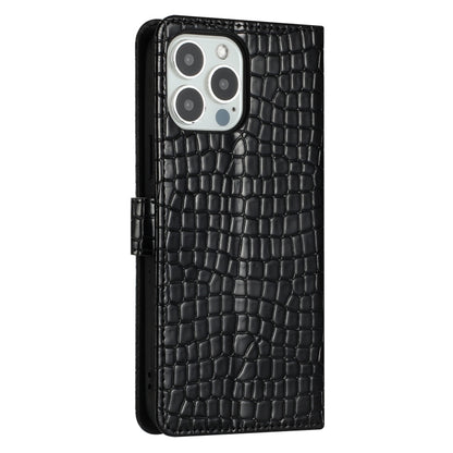 For iPhone 16 Pro Max Crocodile Texture Horizontal Flip Leather Phone Case(Black) - iPhone 16 Pro Max Cases by buy2fix | Online Shopping UK | buy2fix