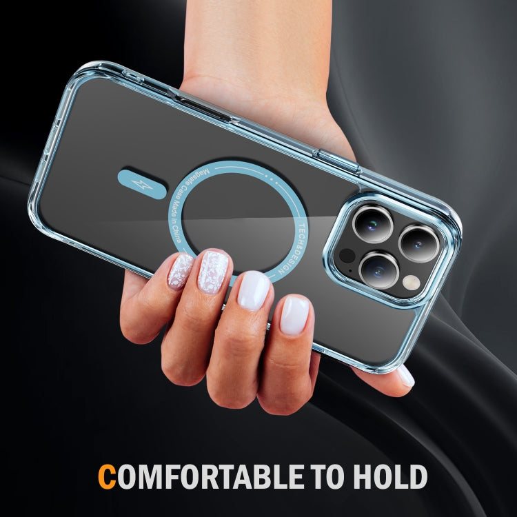 For iPhone 16 Pro Airbag Magsafe PC Hybrid TPU Phone Case(Clear Blue) - iPhone 16 Pro Cases by buy2fix | Online Shopping UK | buy2fix