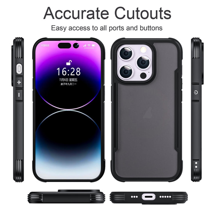 For iPhone 16 Plus Skin Feel Frosted PC Hybrid TPU Phone Case(Black) - iPhone 16 Plus Cases by buy2fix | Online Shopping UK | buy2fix