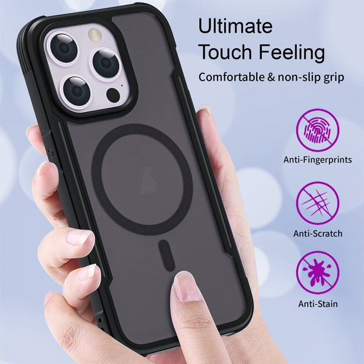 For iPhone 16 Plus Skin Feel Frosted MagSafe Magnetic PC Hybrid TPU Phone Case(Black) - iPhone 16 Plus Cases by buy2fix | Online Shopping UK | buy2fix