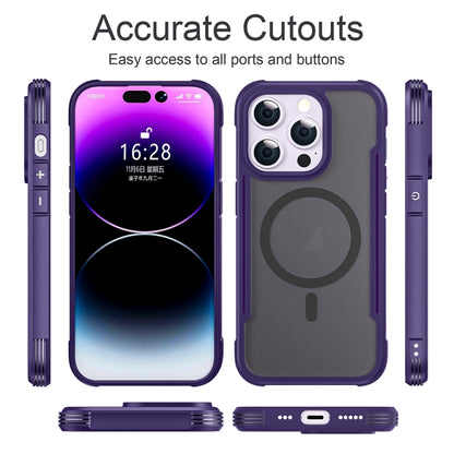 For iPhone 15 Skin Feel Frosted MagSafe Magnetic PC Hybrid TPU Phone Case(Purple) - iPhone 15 Cases by buy2fix | Online Shopping UK | buy2fix