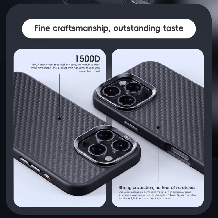 For iPhone 16 Plus Carbon Fiber Kevlar MagSafe Magnetic Phone Case(Black) - iPhone 16 Plus Cases by buy2fix | Online Shopping UK | buy2fix