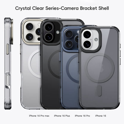 For iPhone 16 Pro Max Mirror Crystal Clear Lens Holder MagSafe Magnetic Phone Case(Transparent Black) - iPhone 16 Pro Max Cases by buy2fix | Online Shopping UK | buy2fix