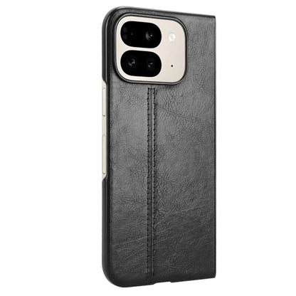 For Google Pixel 9 Pro Fold Cow Pattern Sewing Back Cover Phone Case(Black) - Google Cases by buy2fix | Online Shopping UK | buy2fix