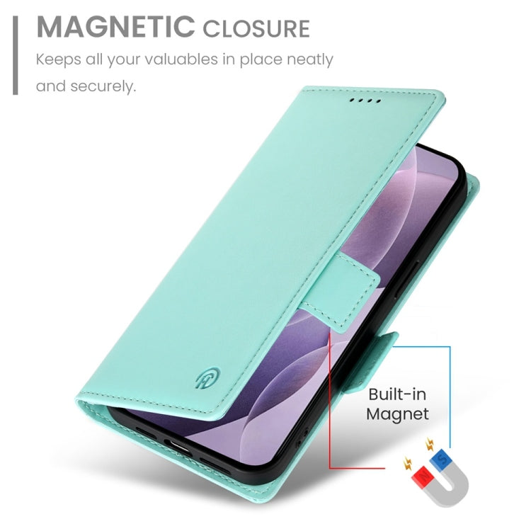 For Redmi K70 Ultra Side Buckle Magnetic Frosted Leather Phone Case(Mint Green) - Xiaomi Cases by buy2fix | Online Shopping UK | buy2fix