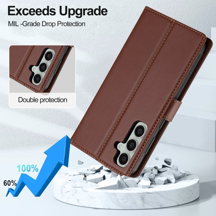 For Samsung Galaxy S23 FE 5G LC.IMEEKE L2 Series Detachable Magsafe PU Phone Case with Lanyard(Brown) - Galaxy S23 FE 5G Cases by LC.IMEEKE | Online Shopping UK | buy2fix