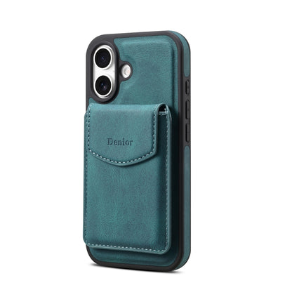 For iPhone 16 Plus Denior D19 Skin Feel MagSafe Detachable Card Slot Phone Case(Blue) - iPhone 16 Plus Cases by Denior | Online Shopping UK | buy2fix