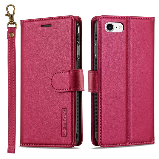 For iPhone 7 / 8 / SE 2020 2022 LC.IMEEKE L2 Series Detachable Magsafe PU Phone Case with Lanyard(Red) - iPhone SE 2022 / 2020 / 8 / 7 Cases by LC.IMEEKE | Online Shopping UK | buy2fix