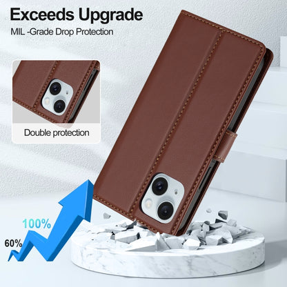 For iPhone 13 LC.IMEEKE L2 Series Detachable Magsafe PU Phone Case with Lanyard(Brown) - iPhone 13 Cases by LC.IMEEKE | Online Shopping UK | buy2fix