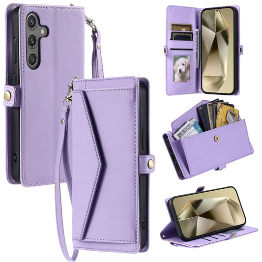 For Samsung Galaxy S25+ 5G Wallet Multi-card Slot Leather Phone Case with Lanyard(Purple) - Galaxy S25+ 5G Cases by buy2fix | Online Shopping UK | buy2fix