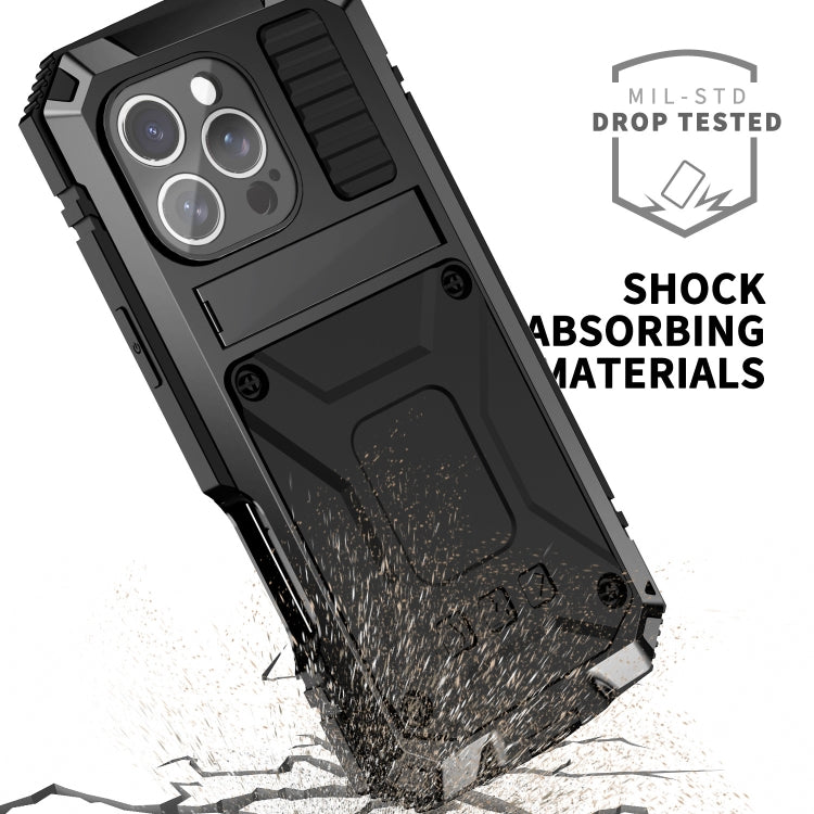 For iPhone 16 Pro Max R-JUST Life Waterproof Dustproof Shockproof Phone Case(Black) - iPhone 16 Pro Max Cases by R-JUST | Online Shopping UK | buy2fix