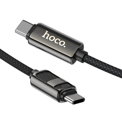 hoco U137 USB-C / Type-C to USB-C / Type-C Line 60W Charging Data Cable with Display, Length:1.2m(Black) - USB-C & Type-C Cable by hoco | Online Shopping UK | buy2fix