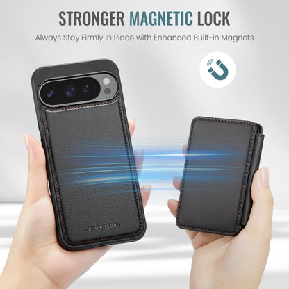 For Google Pixel 9 Pro XL JEEHOOD J05 Business Magnetic Style RFID Leather Phone Case(Black) - Google Cases by JEEHOOD | Online Shopping UK | buy2fix